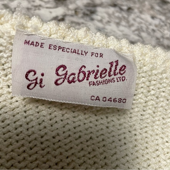 Vintage 80s Cream Knit Sweater Women’s Large - Picture 6 of 9